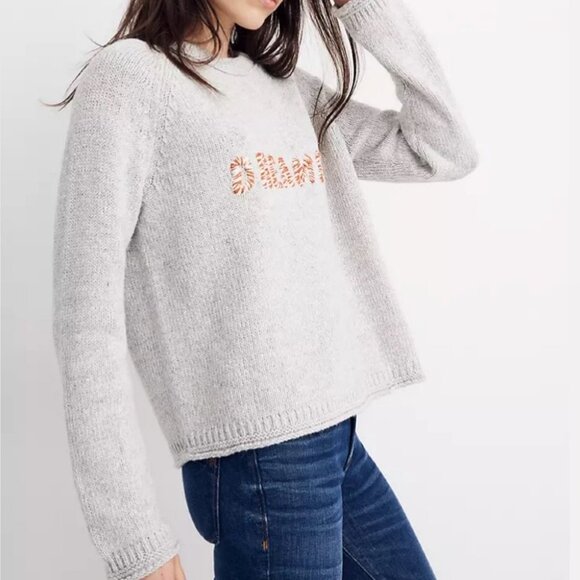 Madewell Dreamer Embroidery Keaton Alpaca Pullover Knit Womens Size XS Sweater4 - Picture 2 of 11